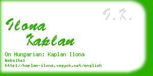 ilona kaplan business card